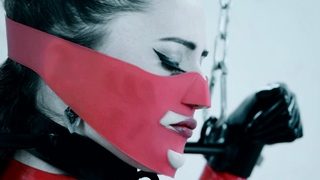 Erotic solo masturbation with teen brunette